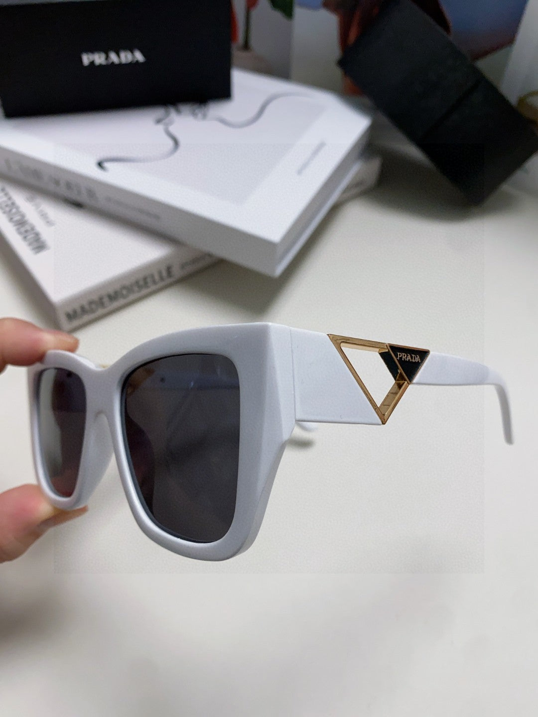 Prada Square Gray Lens Sunglasses for Women - 382687 - detail image 4
