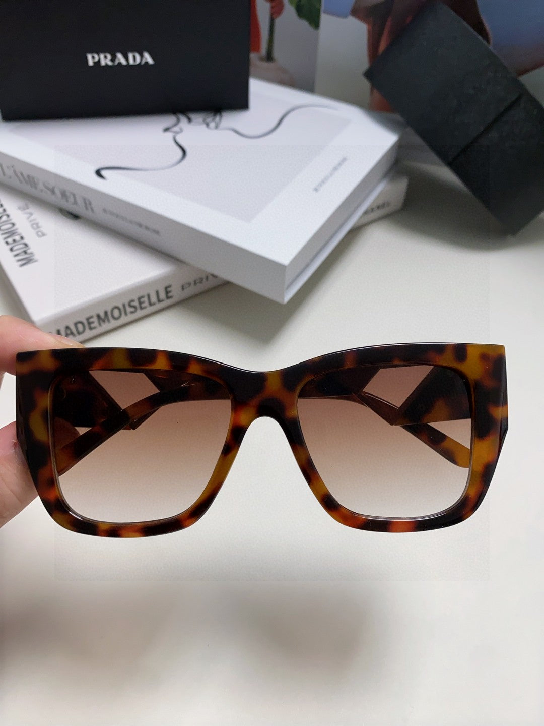 Prada Square Red Lens Sunglasses for Women - 382688 - detail image 3