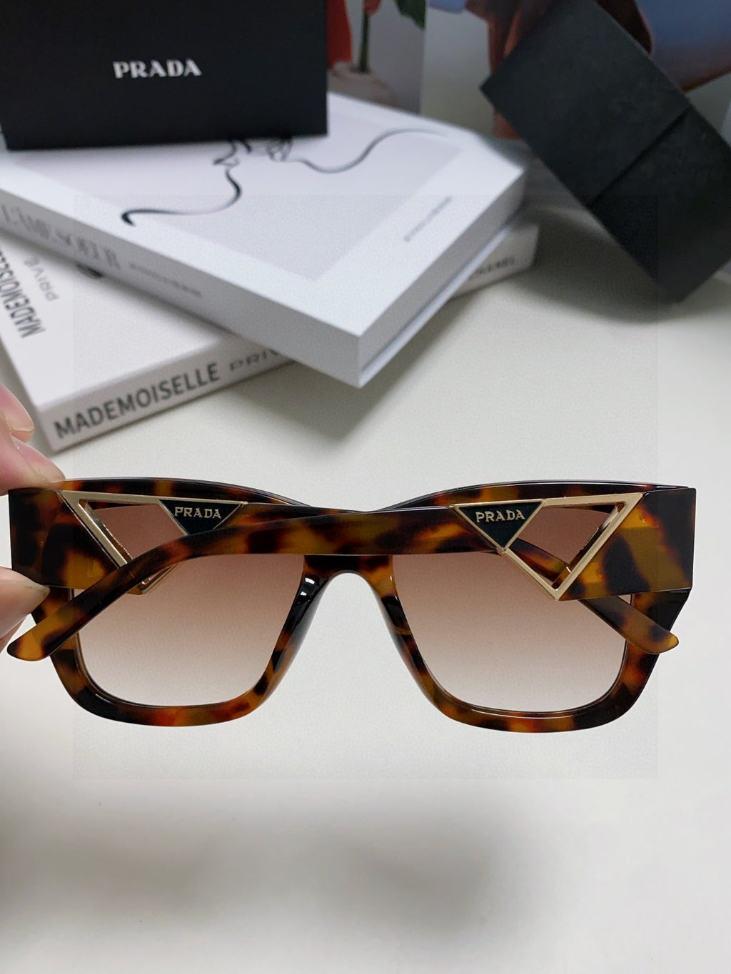 Prada Square Red Lens Sunglasses for Women - 382688 - detail image 4