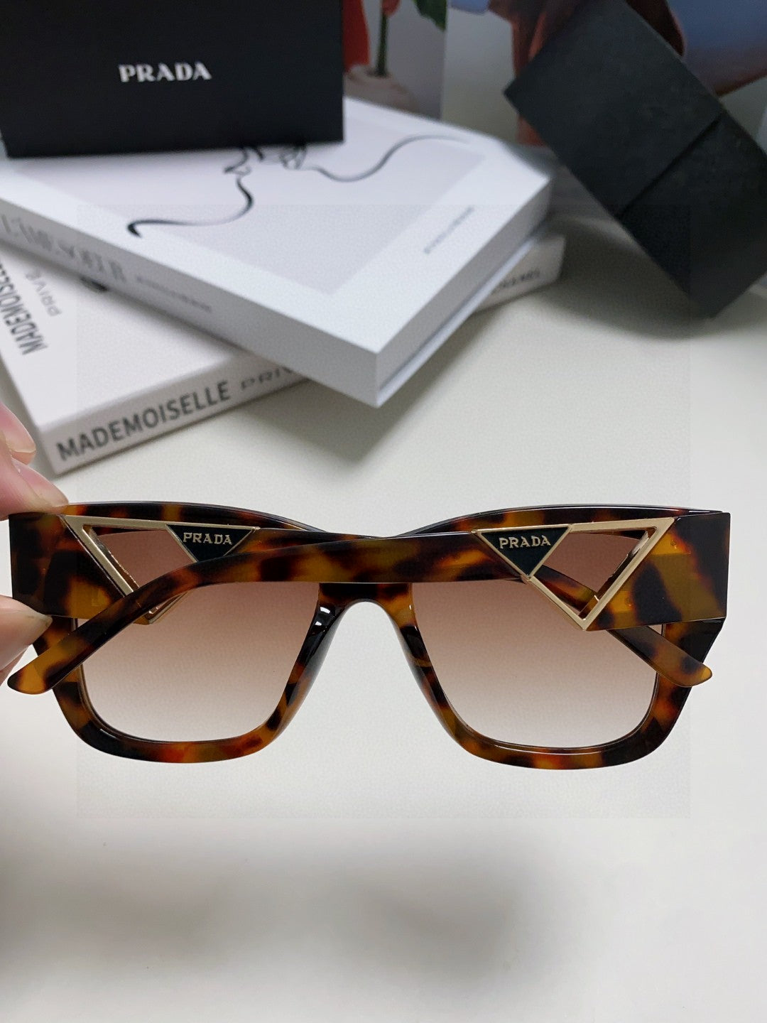 Prada Square Red Lens Sunglasses for Women - 382688 - detail image 4