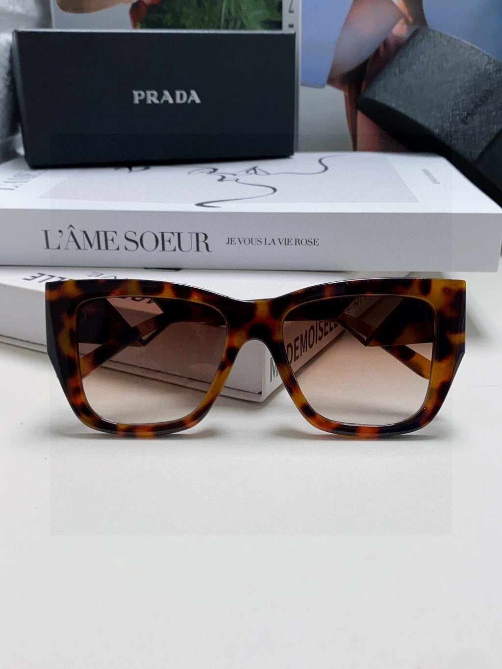 Prada Square Red Lens Sunglasses for Women - 382688 - detail image 6