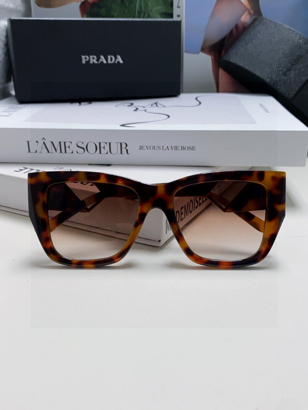 Prada Square Red Lens Sunglasses for Women - 382688 - detail image 6
