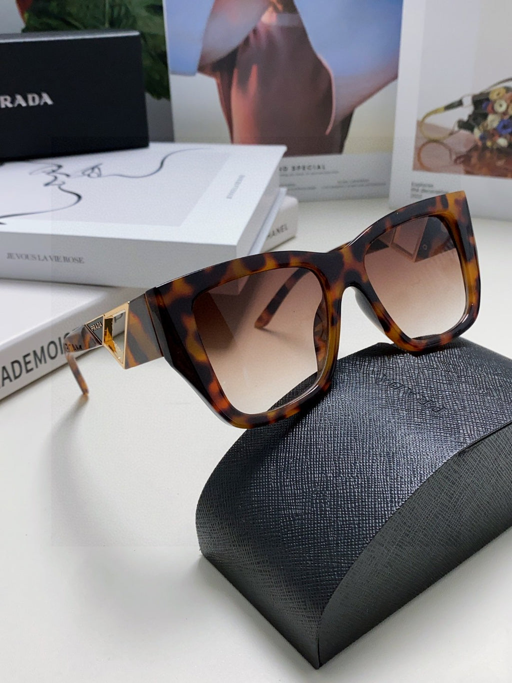 Prada Square Red Lens Sunglasses for Women - 382688 - detail image 7
