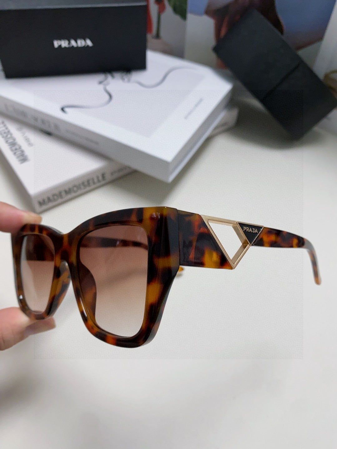 Prada Square Red Lens Sunglasses for Women - 382688 - detail image 5