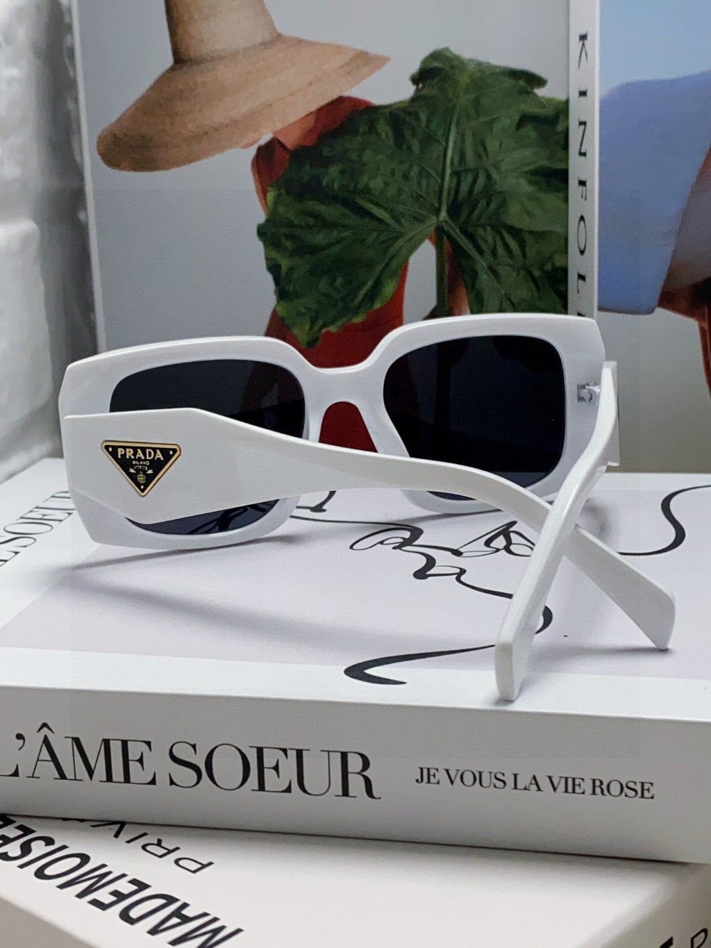 Prada Square Blue Lens Sunglasses for Women - 398893