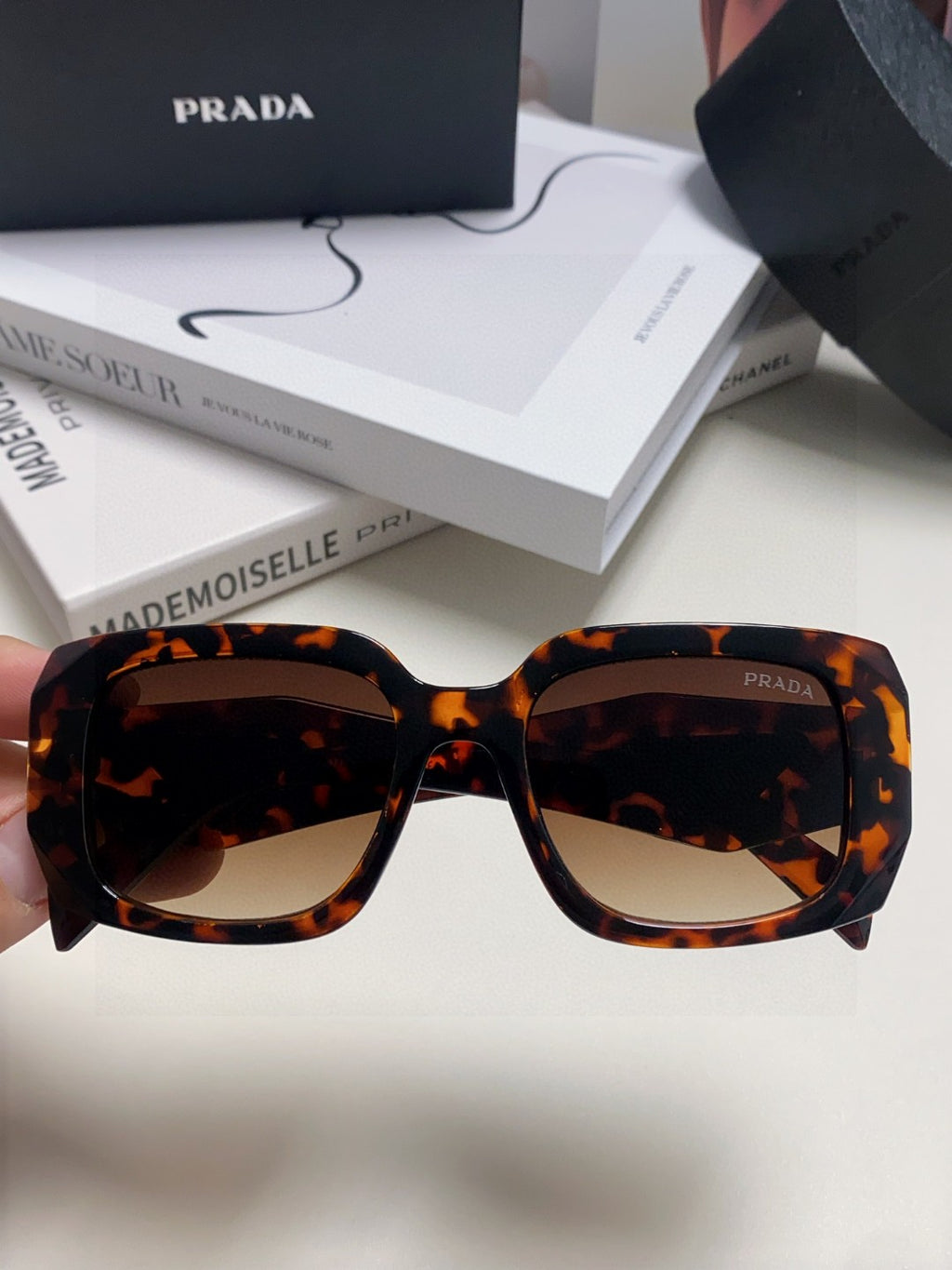 Prada Square Red Lens Sunglasses for Women - detail image 3