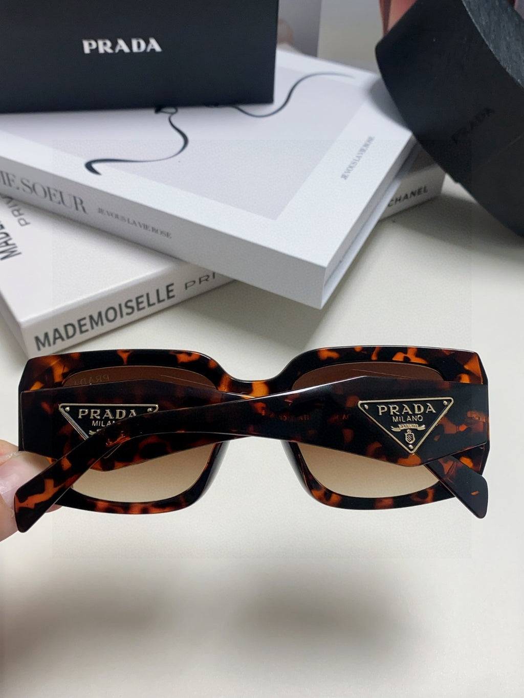 Prada Square Red Lens Sunglasses for Women - detail image 4