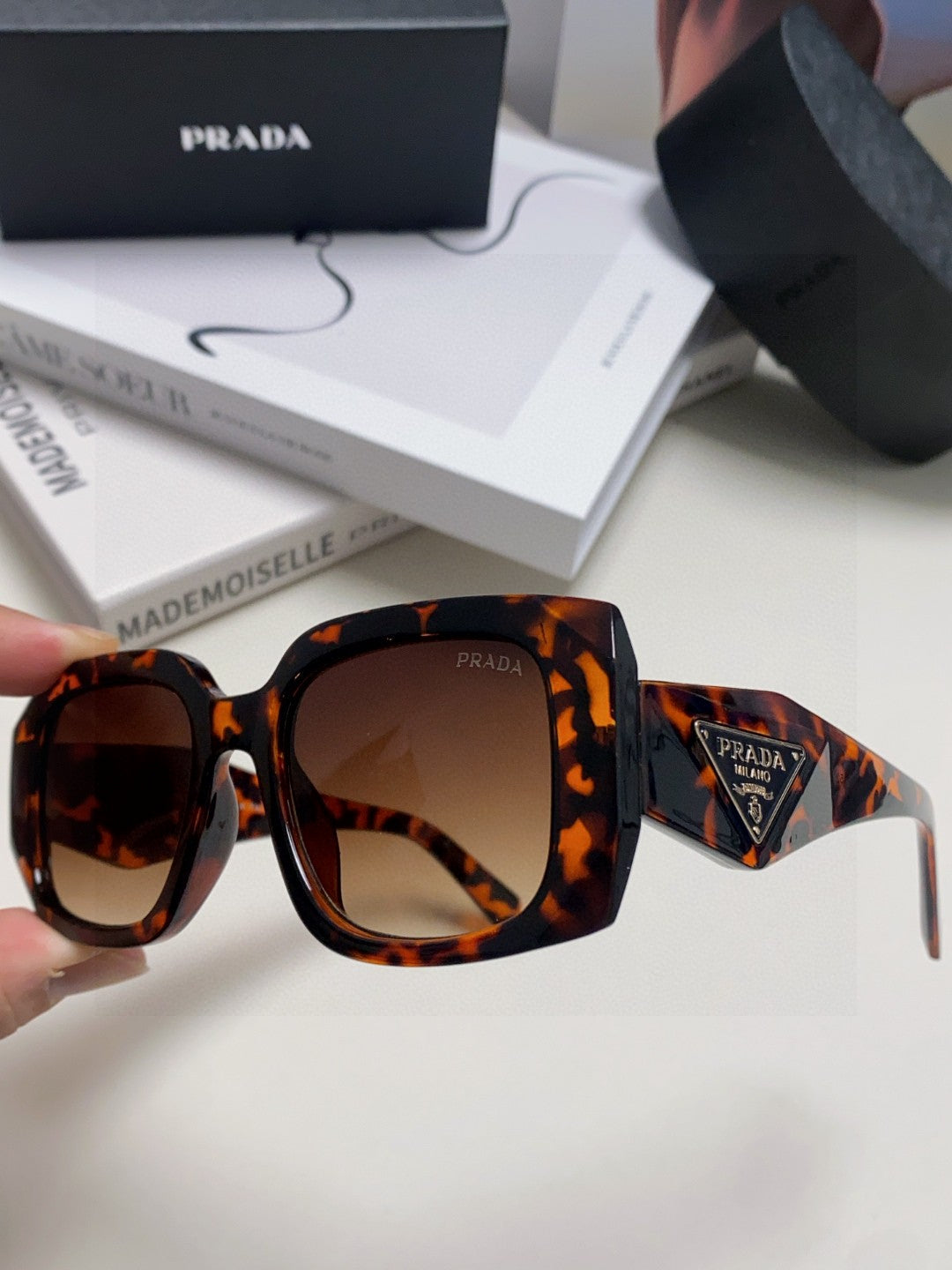 Prada Square Red Lens Sunglasses for Women - detail image 5
