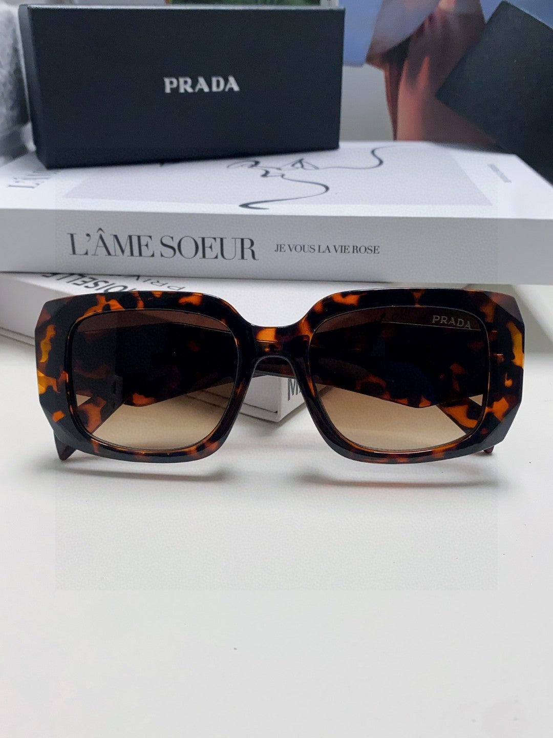 Prada Square Red Lens Sunglasses for Women - 382691 - detail image 6