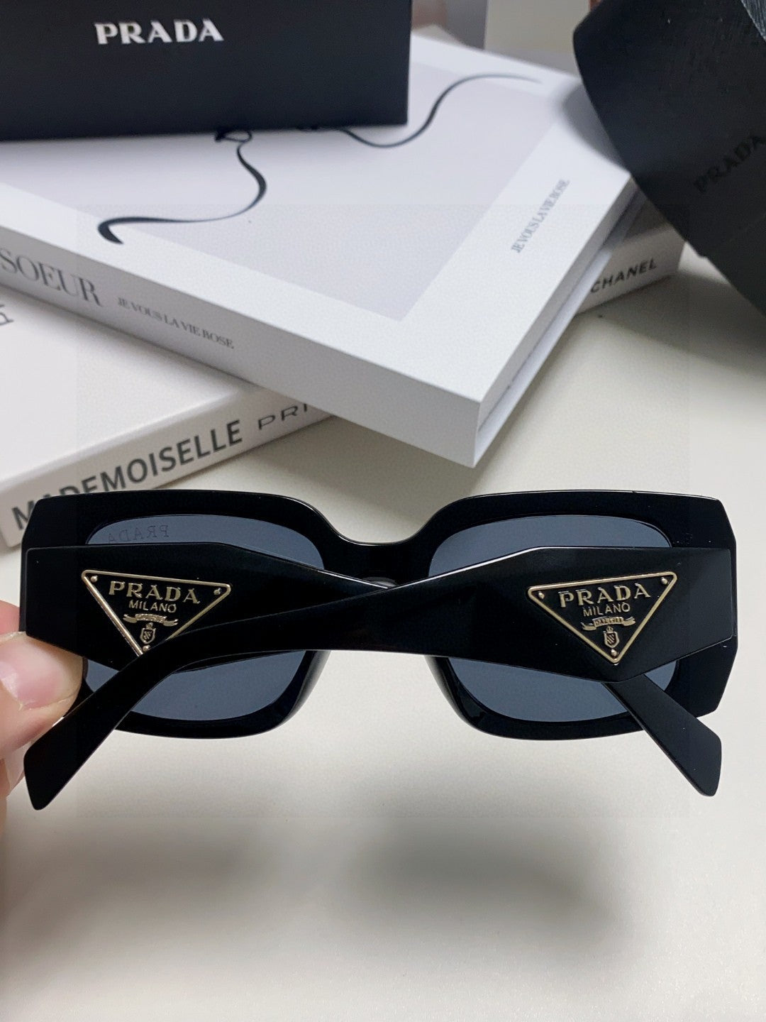 Prada Square Blue Lens Sunglasses for Women - detail image 3