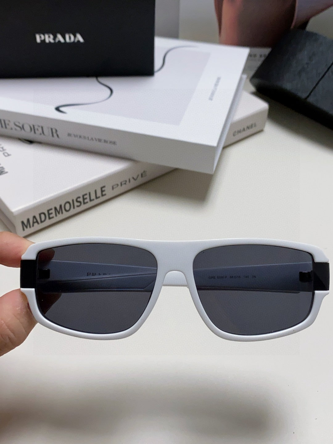 Prada Square Black Lens Sunglasses for Men & Women - 382693 - detail image 5