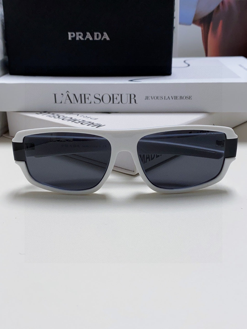 Prada Square Black Lens Sunglasses for Men & Women - 382693 - detail image 8