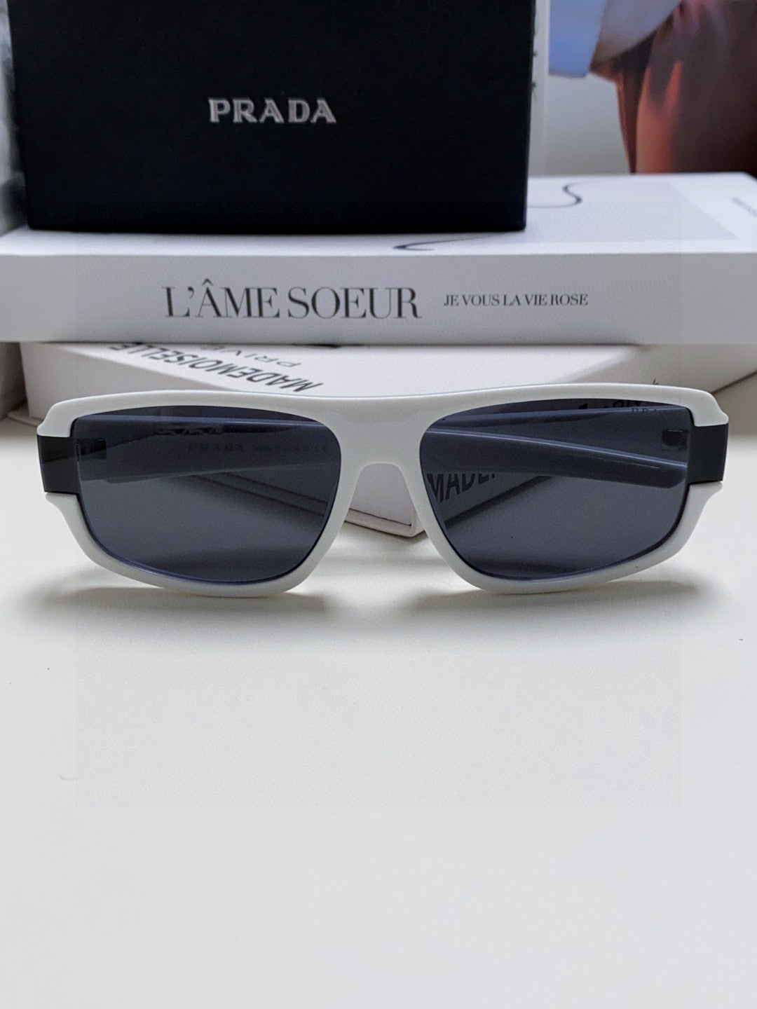Prada Square Black Lens Sunglasses for Men & Women - 382693 - detail image 8