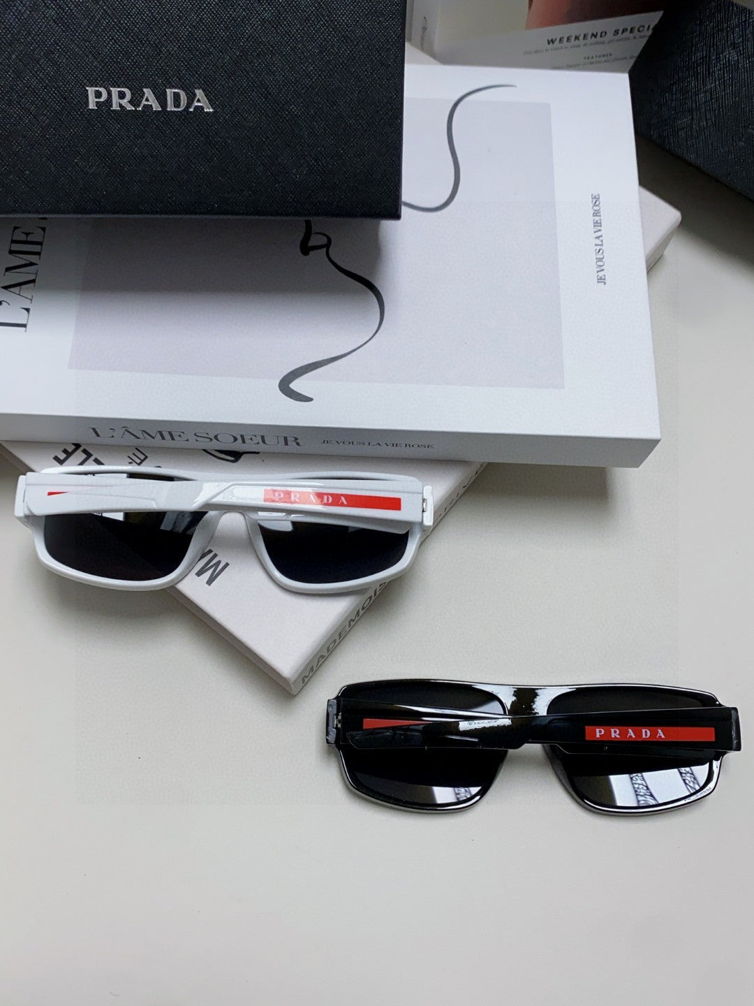 Prada Square Black Lens Sunglasses for Men & Women - 382693 - detail image 10