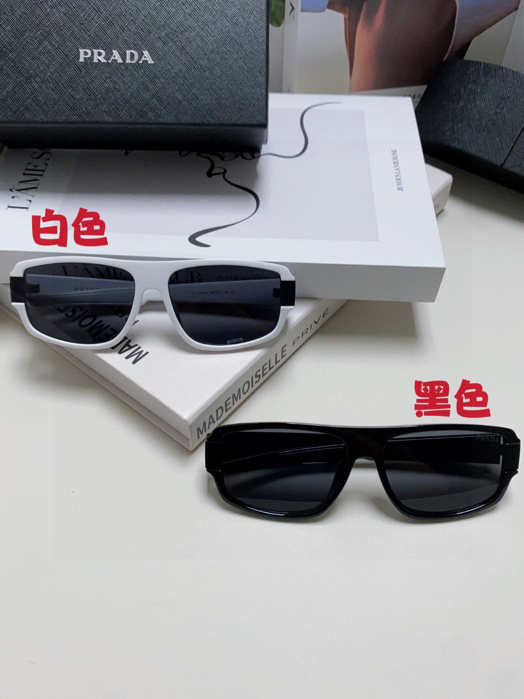 Prada Square Black Lens Sunglasses for Men & Women - 382693 - detail image 11