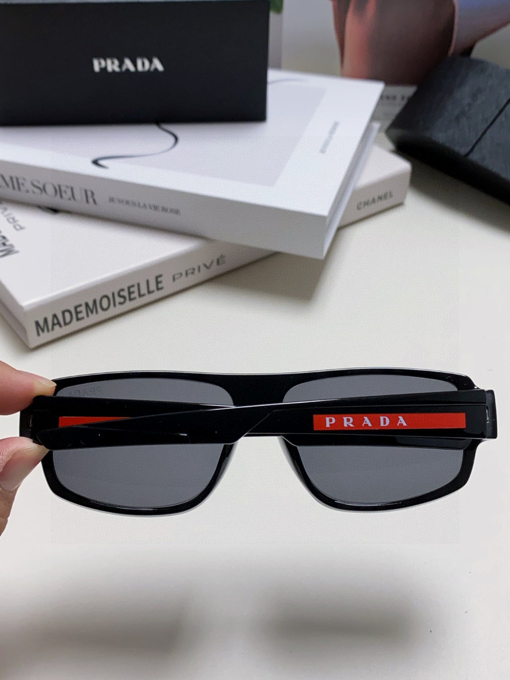 Prada Square Black Lens Sunglasses for Men & Women - 382694 - detail image 6