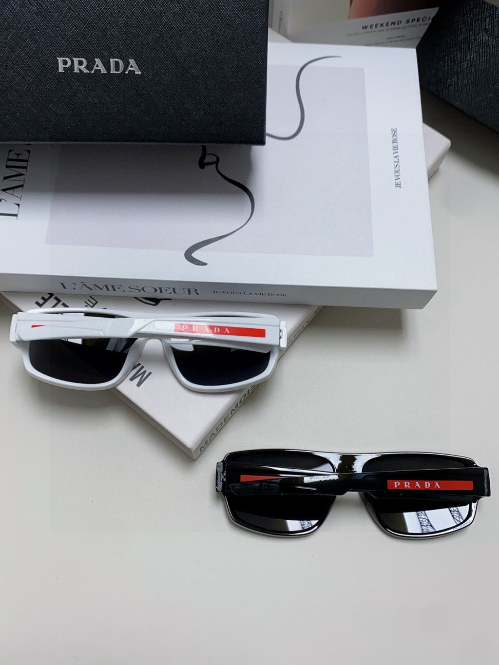 Prada Square Black Lens Sunglasses for Men & Women - 382694 - detail image 10