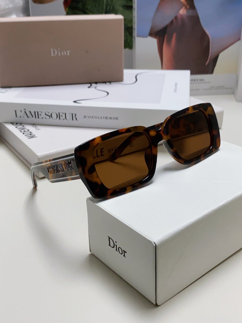 Dior Square Pink Lens Sunglasses for Men & Women - detail image 7