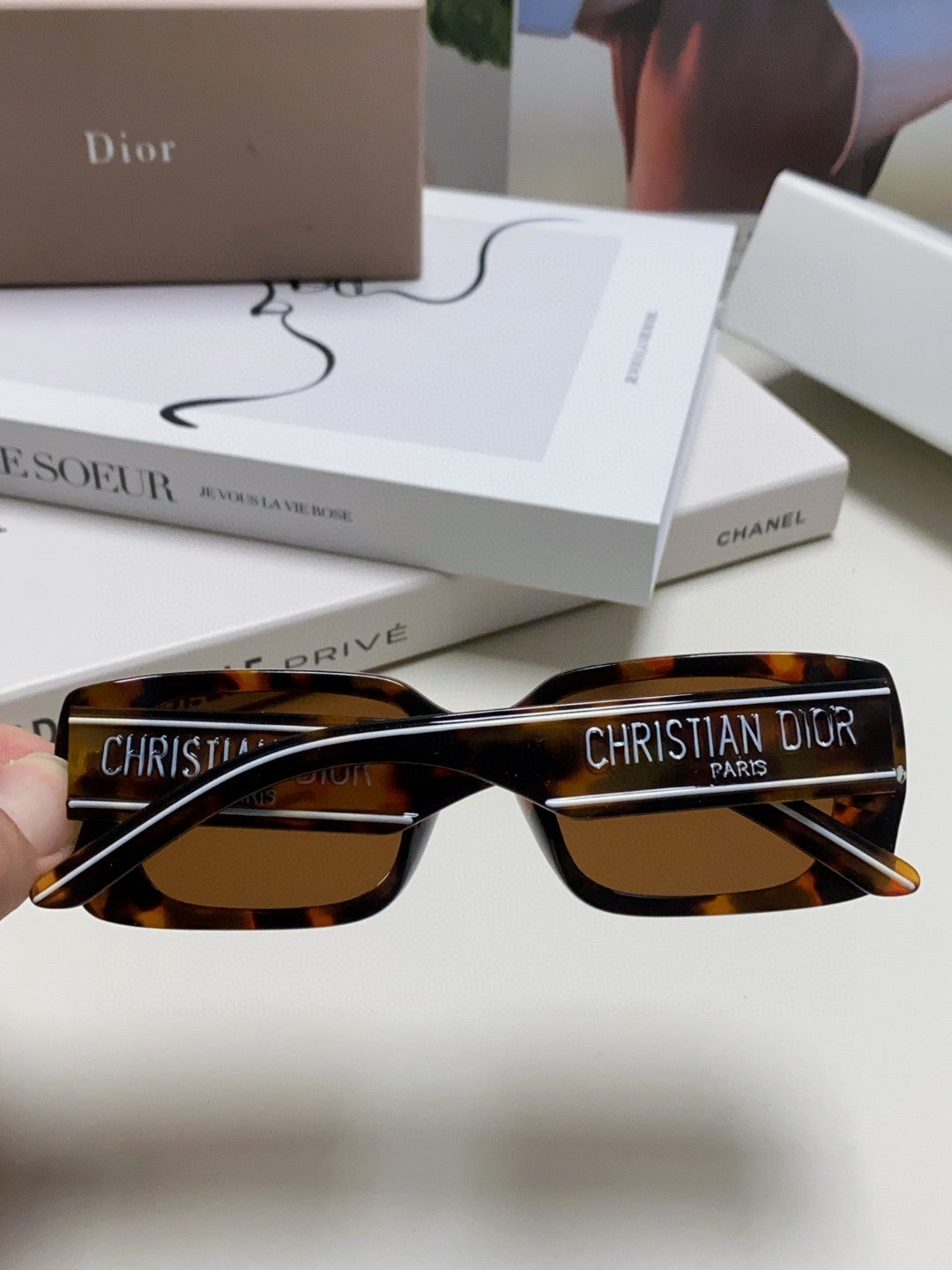 Dior Square Pink Lens Sunglasses for Men & Women - detail image 4