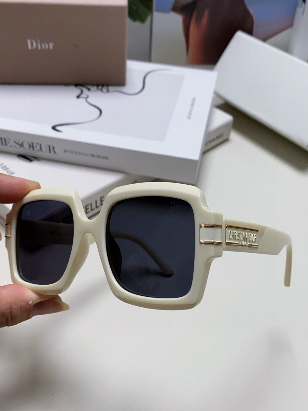 Dior Square Silver Lens Sunglasses for Men & Women - 382399 - detail image 4
