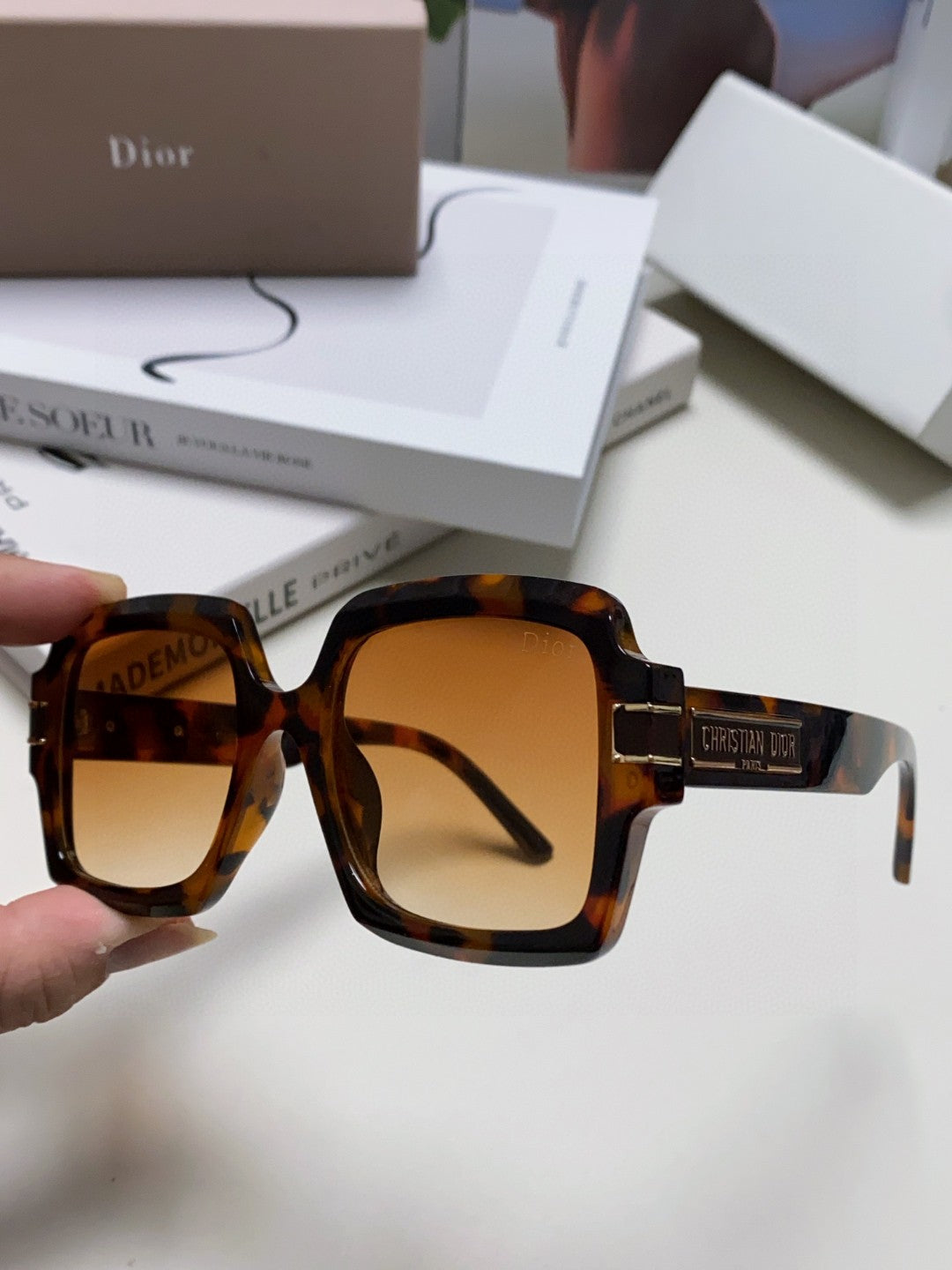 Dior Square Brown Lens Sunglasses for Men & Women - 382400 - detail image 5