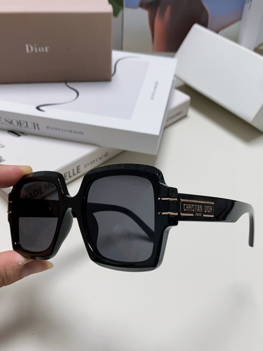 Dior Square Black Lens Sunglasses for Men & Women - 382401 - detail image 5
