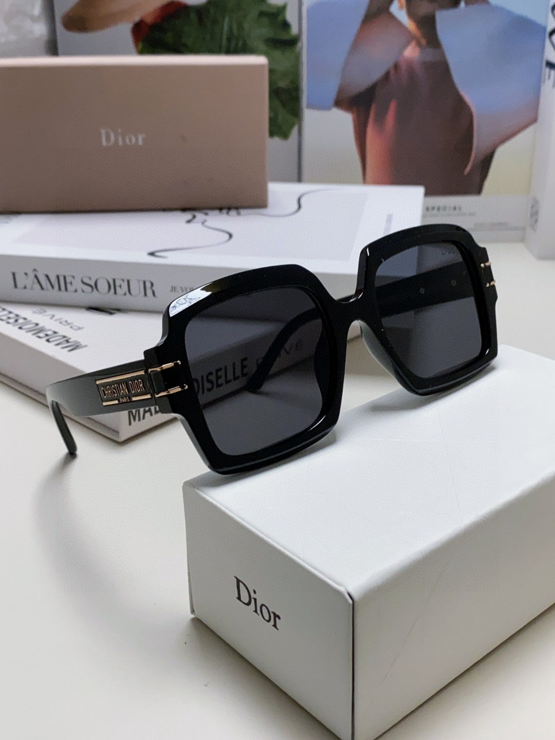 Dior Square Black Lens Sunglasses for Men & Women - 382401 - detail image 7