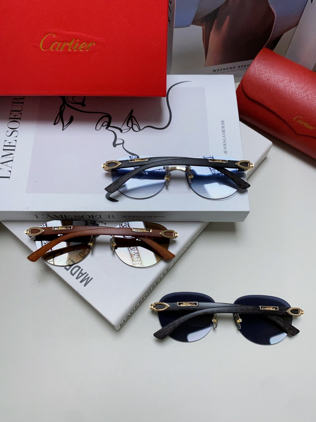 Cartier Lightweight Rimless Silver Lens Sunglasses for Men & Women - 382810
