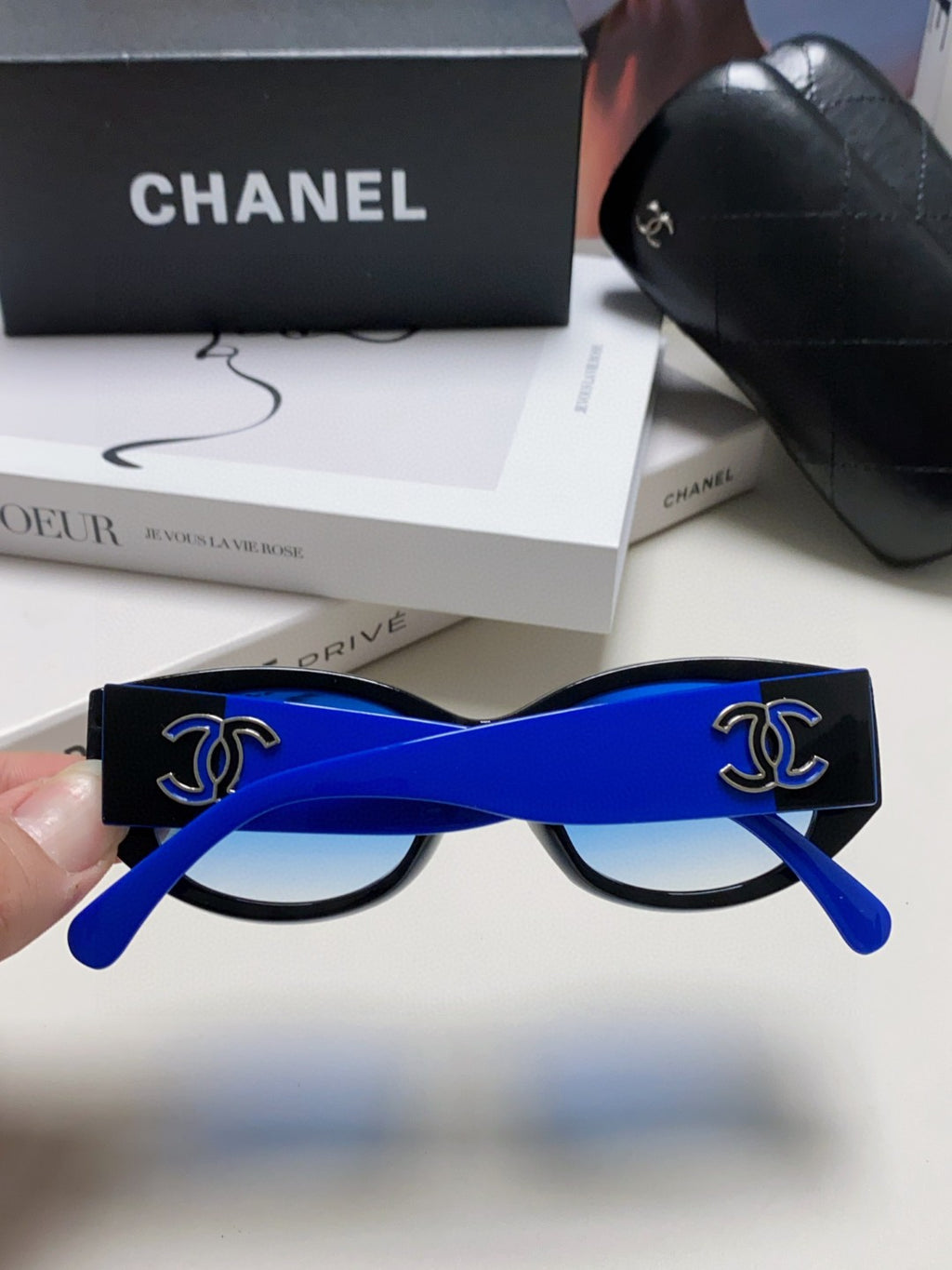 Chanel Oval Blue Lens Sunglasses for Men & Women - 867097 - detail image 4