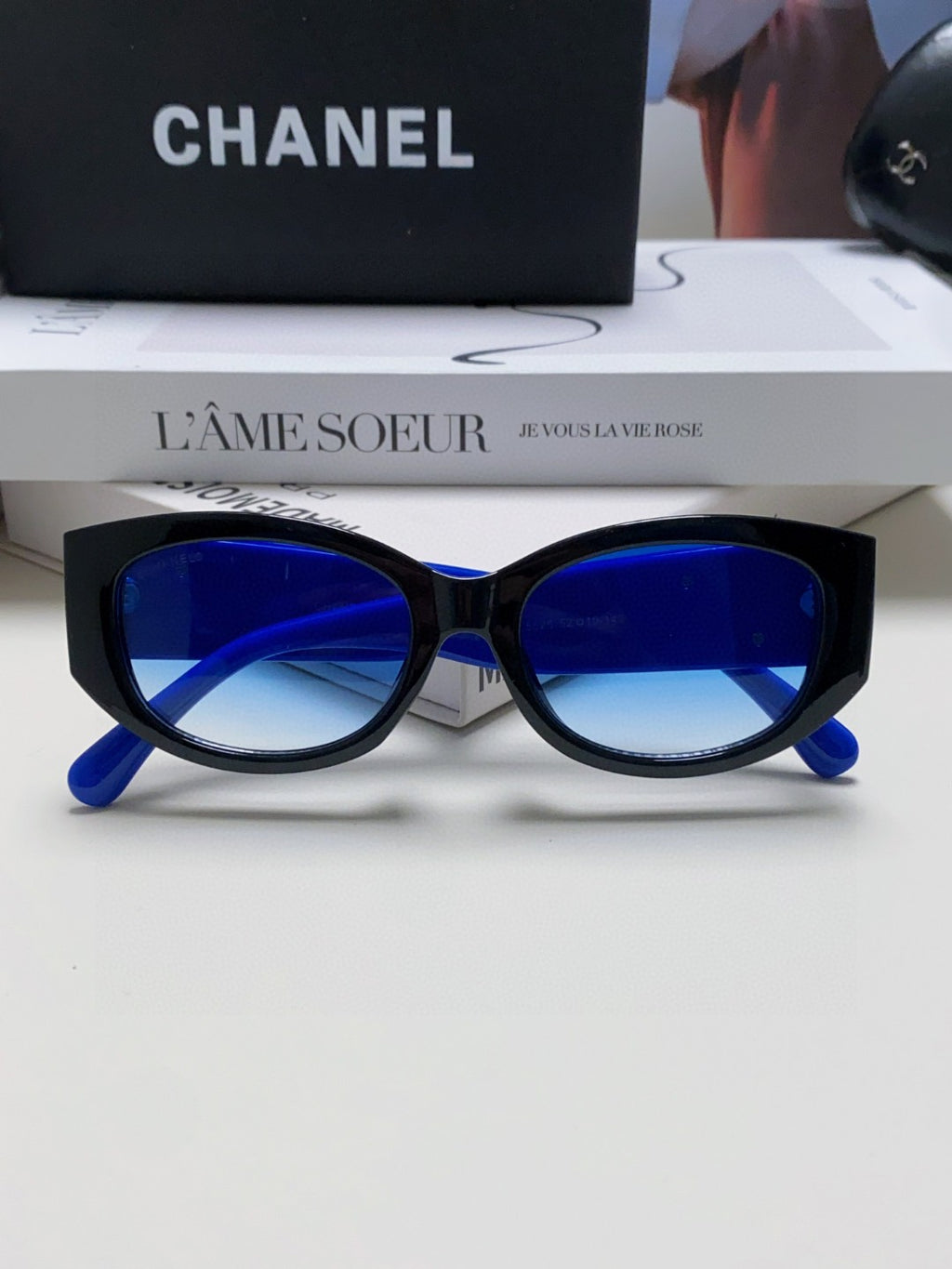 Chanel Oval Blue Lens Sunglasses for Men & Women - 867097 - detail image 6