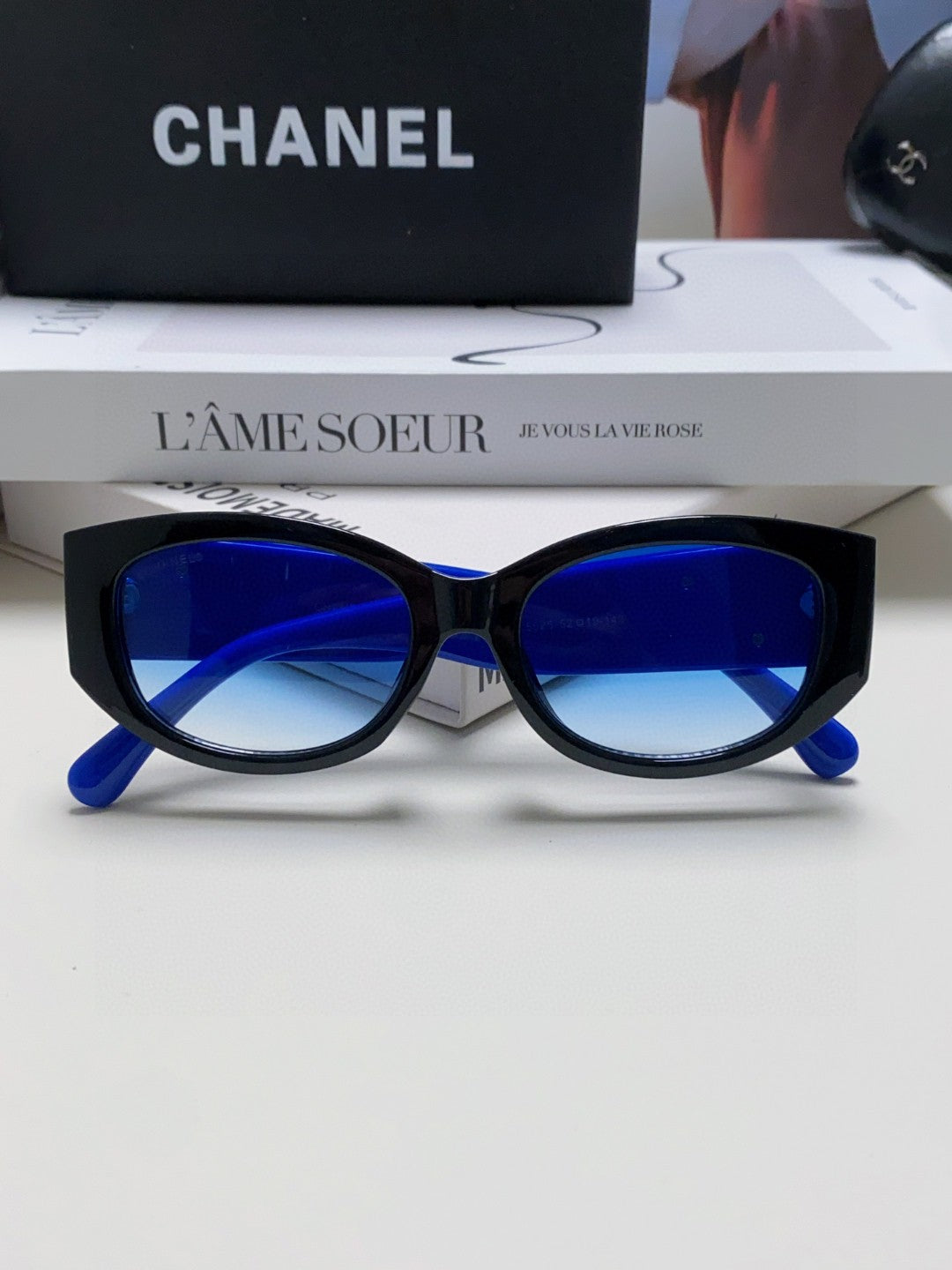 Chanel Oval Blue Lens Sunglasses for Men & Women - 382156 - detail image 6