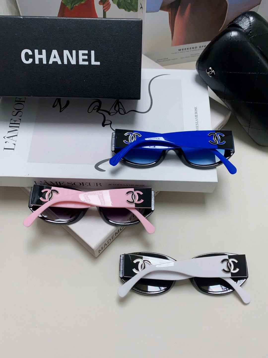 Chanel Oval Blue Lens Sunglasses for Men & Women - 382156 - detail image 8