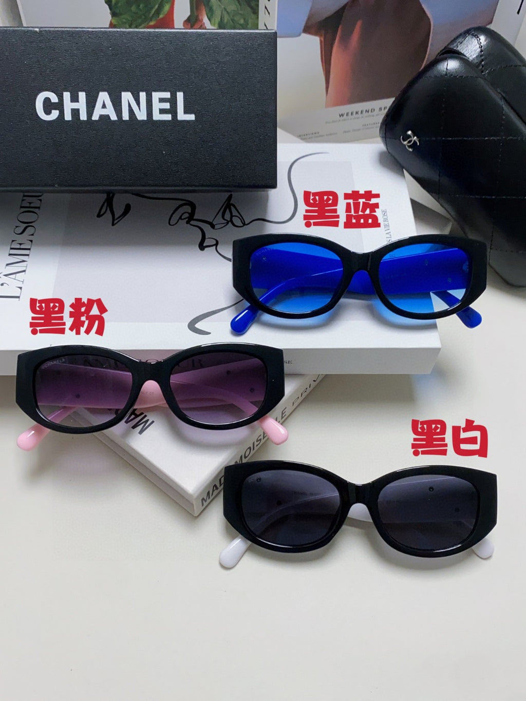 Chanel Oval Blue Lens Sunglasses for Men & Women - 867097 - detail image 9