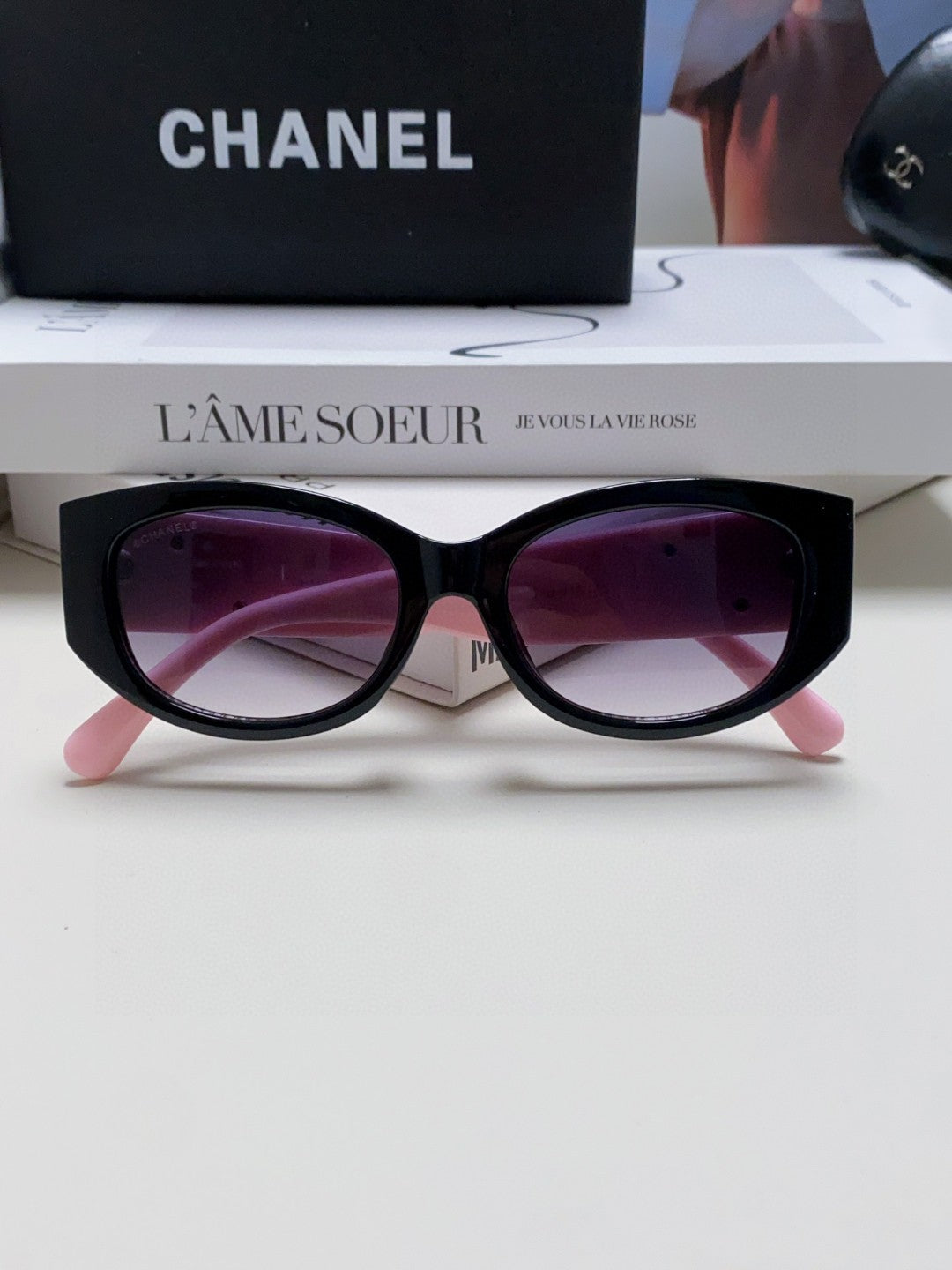 Chanel Oval Gray Lens Sunglasses for Men & Women - 867098 - detail image 8