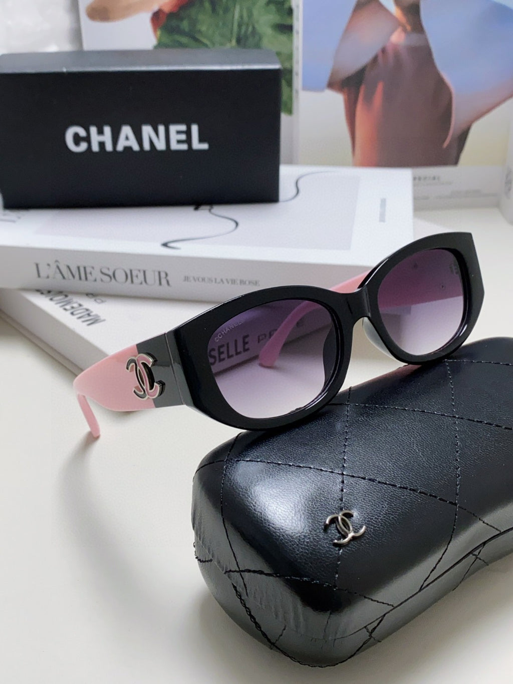 Chanel Oval Gray Lens Sunglasses for Men & Women - 867098 - detail image 9