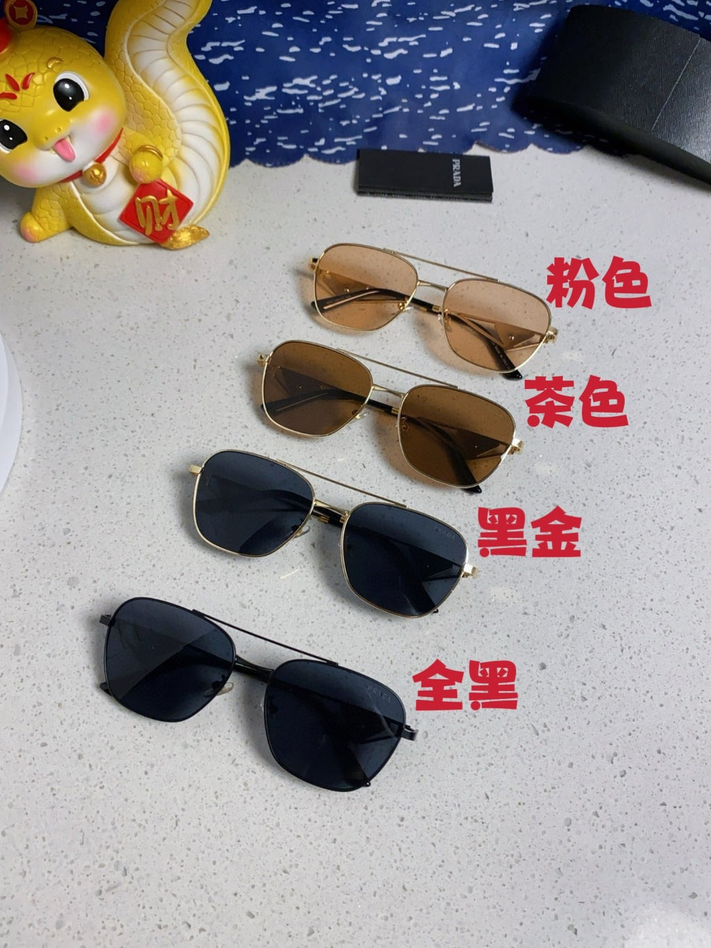 Prada Metal Fashion Blue Lens Sunglasses for Men & Women - 382729 - detail image 11