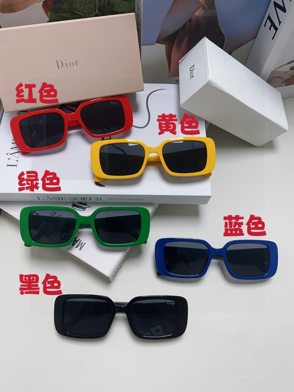 Dior Square Red Lens Sunglasses for Women - 382438 - detail image 9