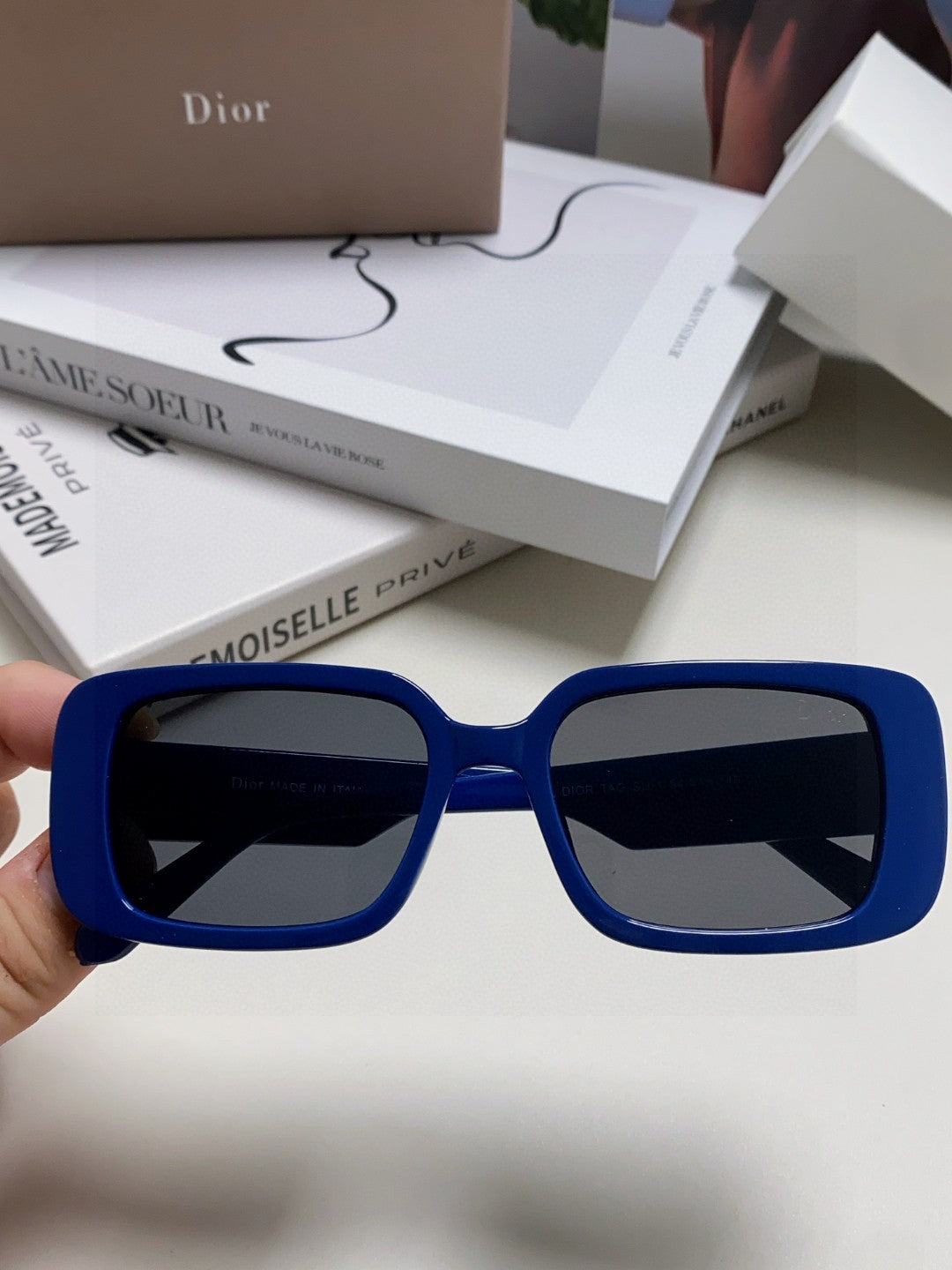 Dior Square Blue Lens Sunglasses for Women - 382441 - detail image 3