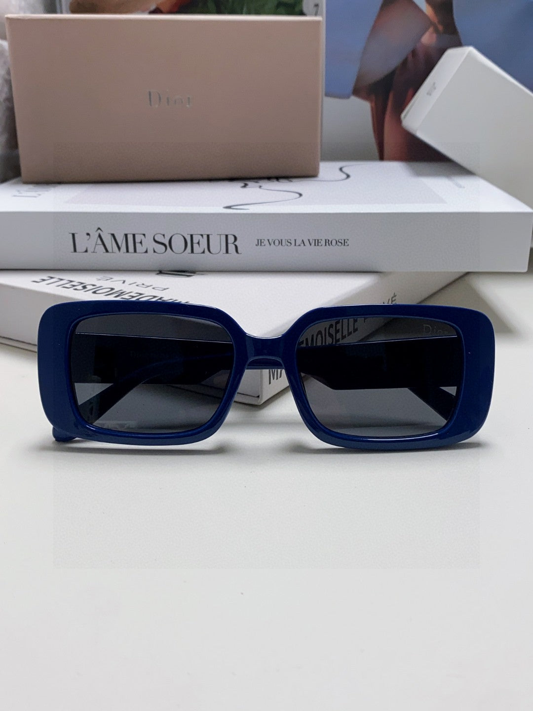 Dior Square Blue Lens Sunglasses for Women - 382441 - detail image 6