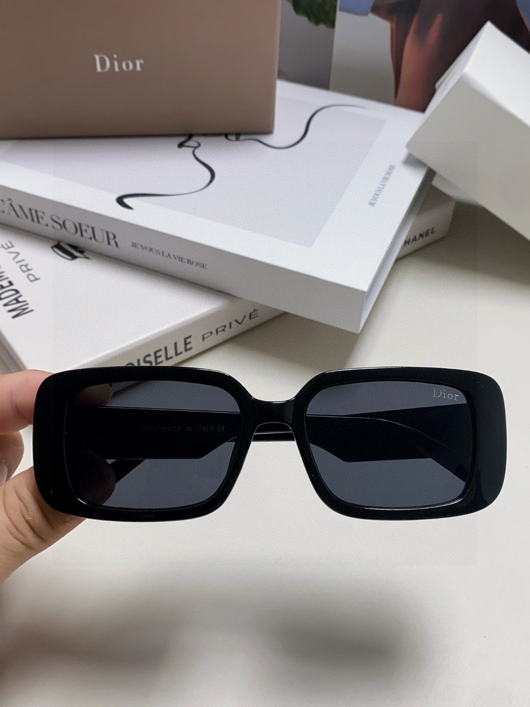 Dior Square Blue Lens Sunglasses for Women - 382442 - detail image 3