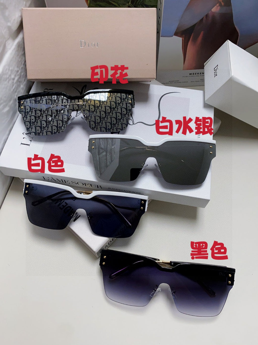 Dior Fashion Black Lens Sunglasses for Men & Women - 382443 - detail image 9