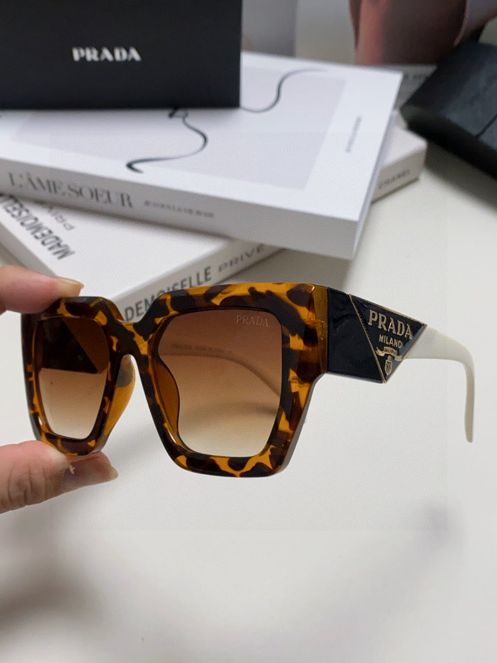 Prada Square Brown Lens Sunglasses for Men & Women - 398889 - detail image 5