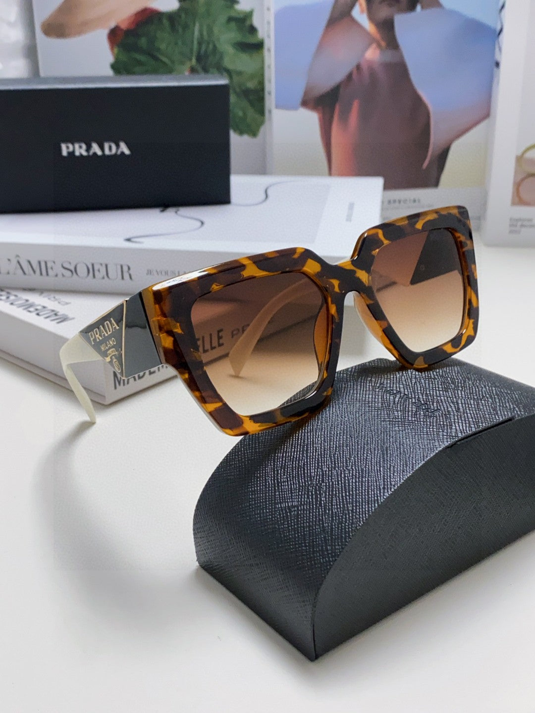 Prada Square Brown Lens Sunglasses for Men & Women - 398889 - detail image 7