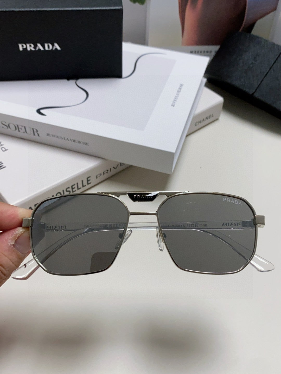 Prada Fashion Silver Lens Sunglasses for Men - 398896 - detail image 5