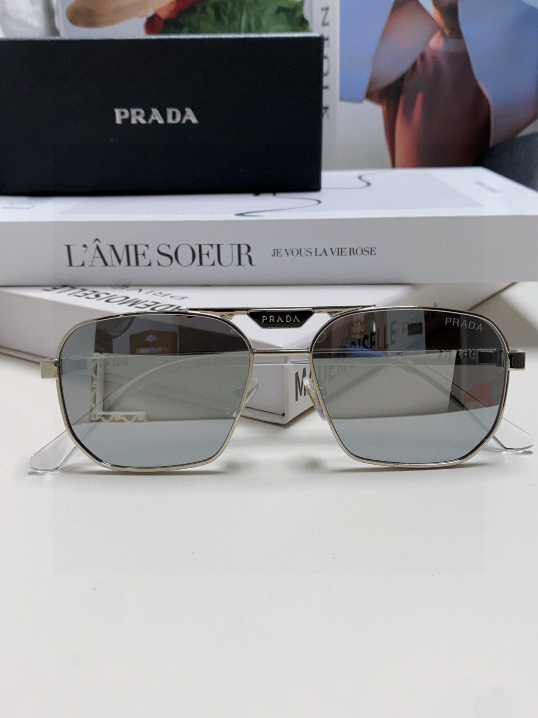 Prada Fashion Silver Lens Sunglasses for Men - 398896 - detail image 8