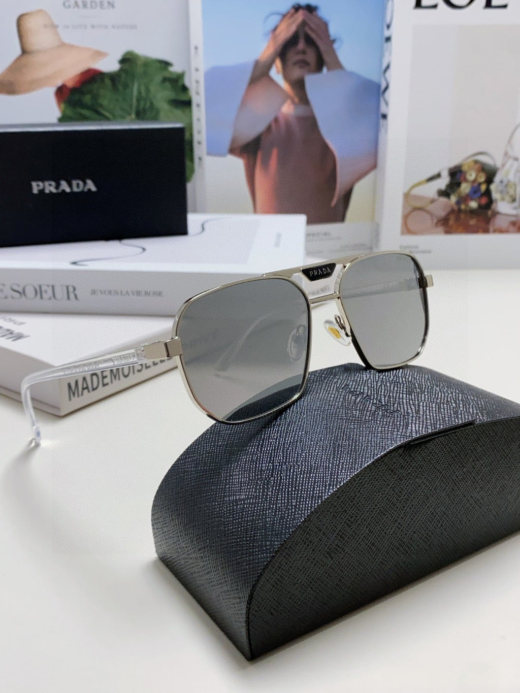 Prada Fashion Silver Lens Sunglasses for Men - 398896 - detail image 9