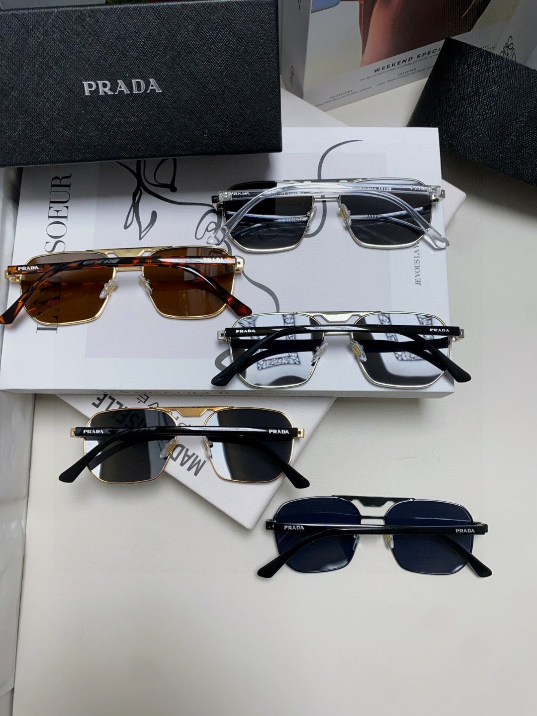 Prada Fashion Silver Lens Sunglasses for Men - 398896 - detail image 10