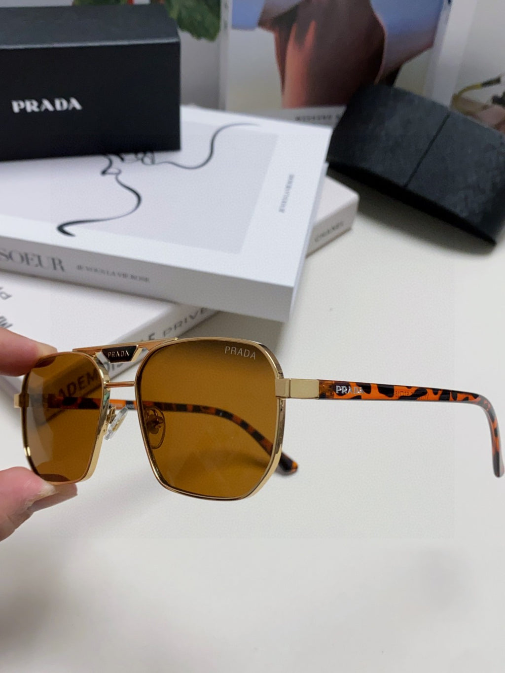 Prada Fashion Brown Lens Sunglasses for Men - 398897 - detail image 7