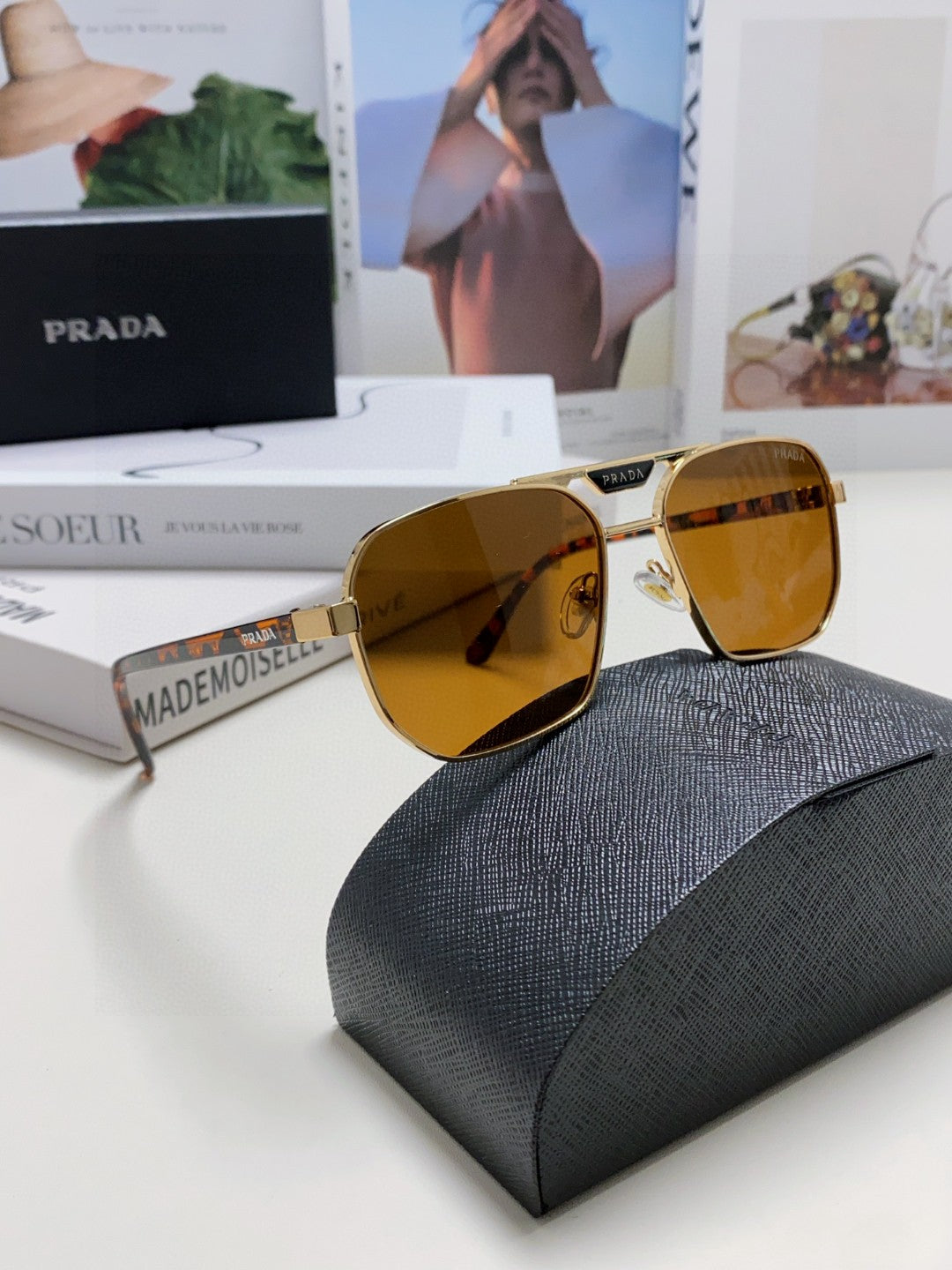 Prada Fashion Brown Lens Sunglasses for Men - 398897 - detail image 9