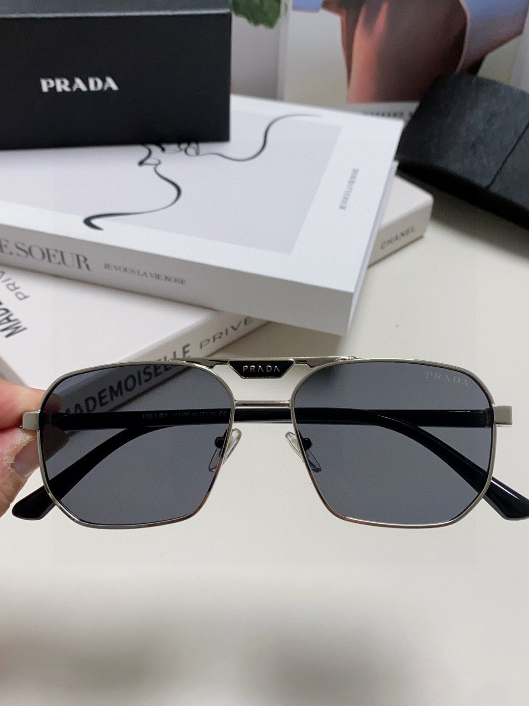 Prada Fashion Blue Lens Sunglasses for Men - 398898 - detail image 3